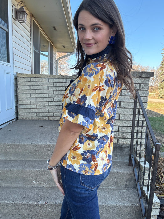The Lady May Blouse in Navy (Full Size Run)