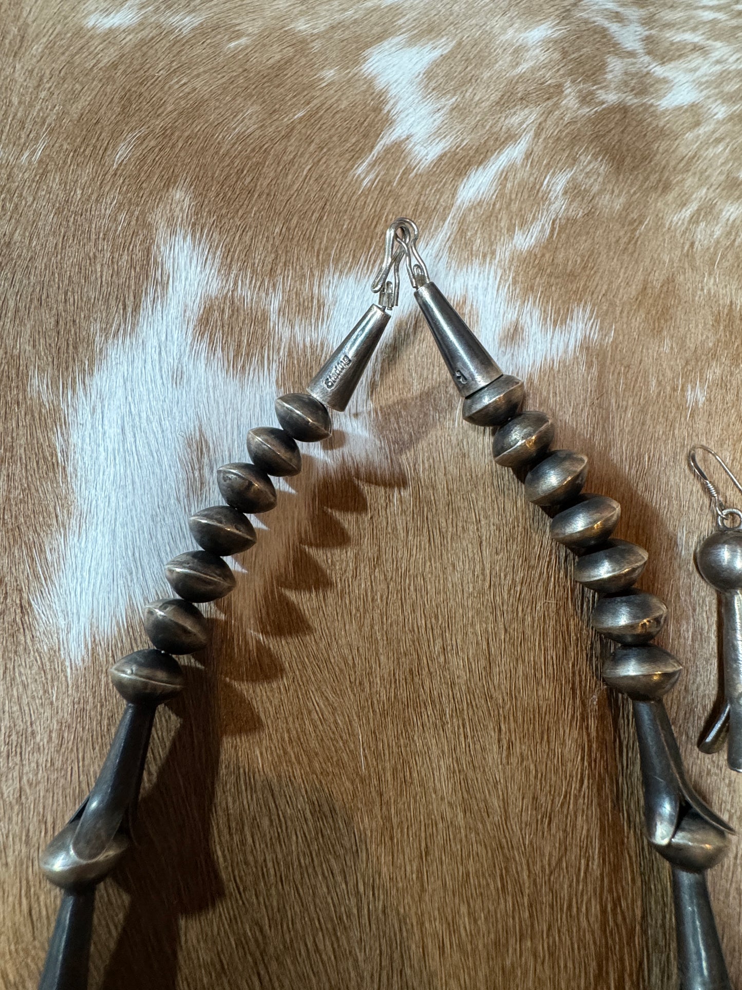 30" vintage Squash Blossom and Pearl Set