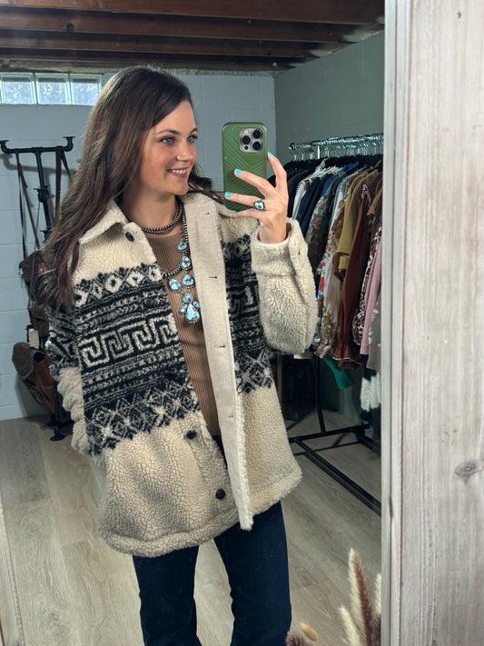 The Bobbie Aztec Sherpa Jacket