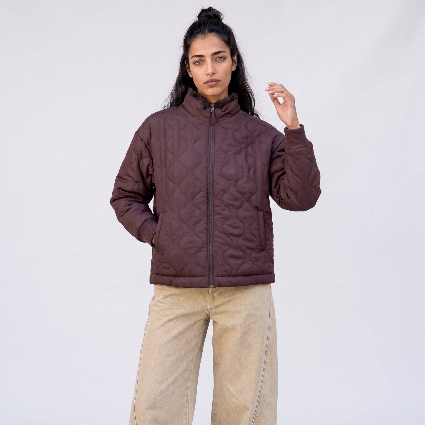 Willow Curly Fleece Reversible Jacket