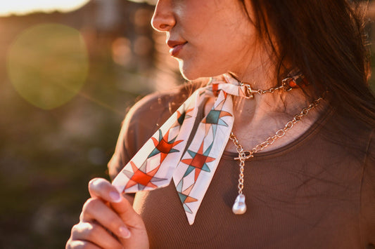 Snaffle Bit Twilly Scarf Slide Accessory in “Silver”