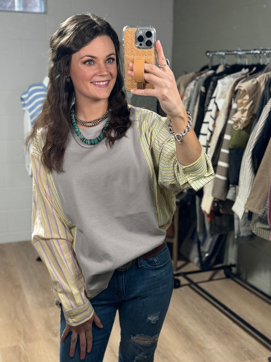 The Viola Mix Knit Jersey Top