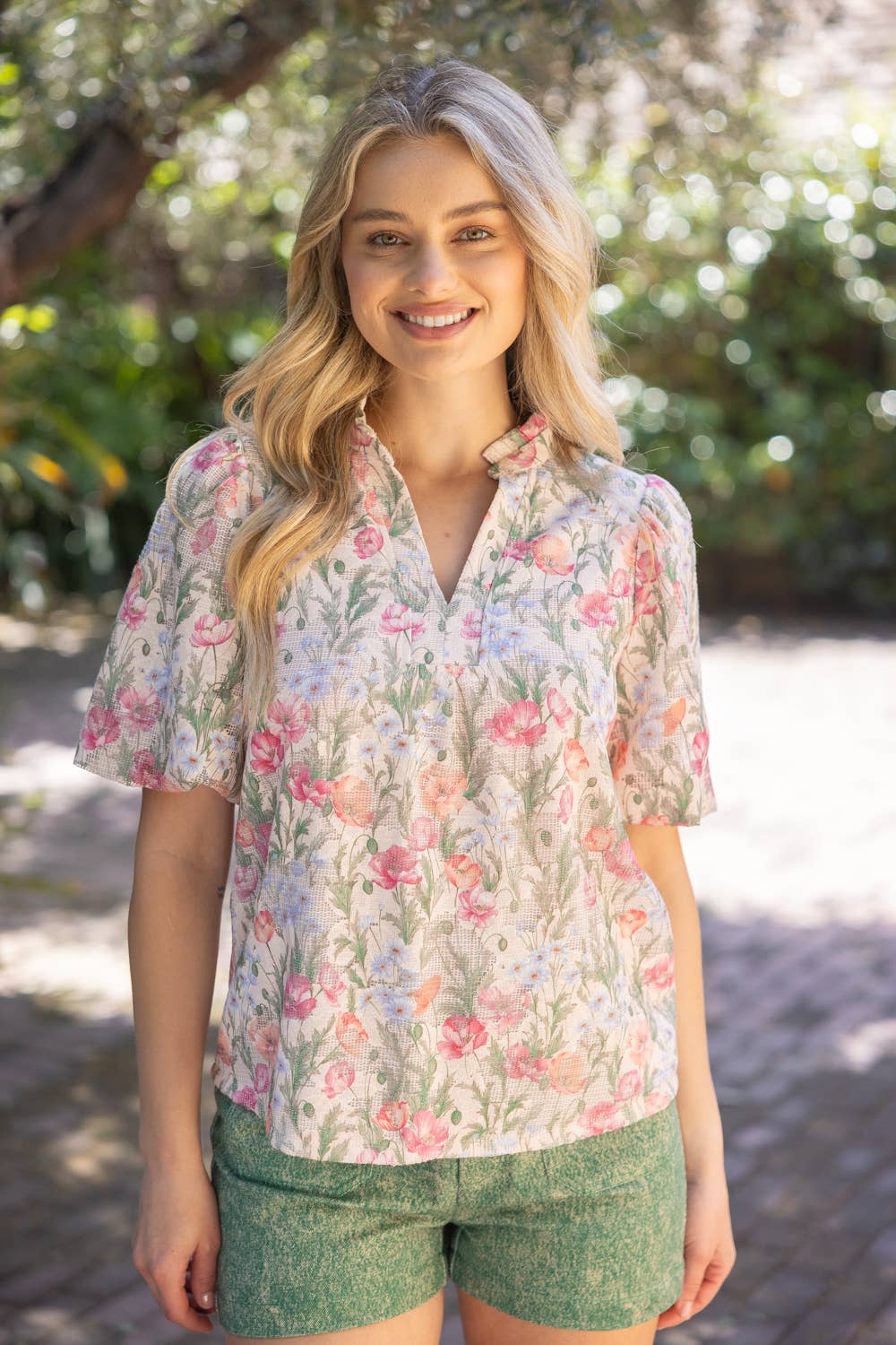 Blushed Barbie Floral Print Top