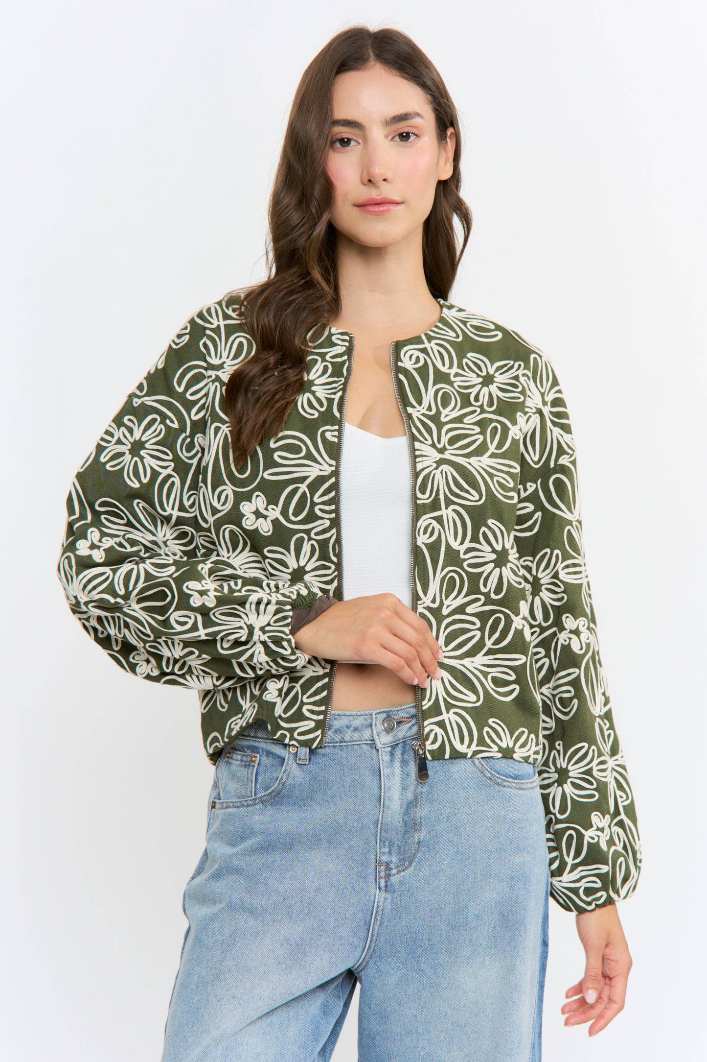Fancy and Free Floral Embroidered Jacket