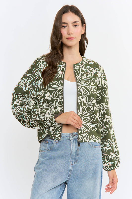 Fancy and Free Floral Embroidered Jacket