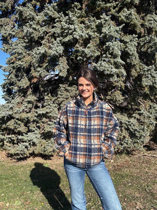 Pretty in Plaid Fleece Pullover