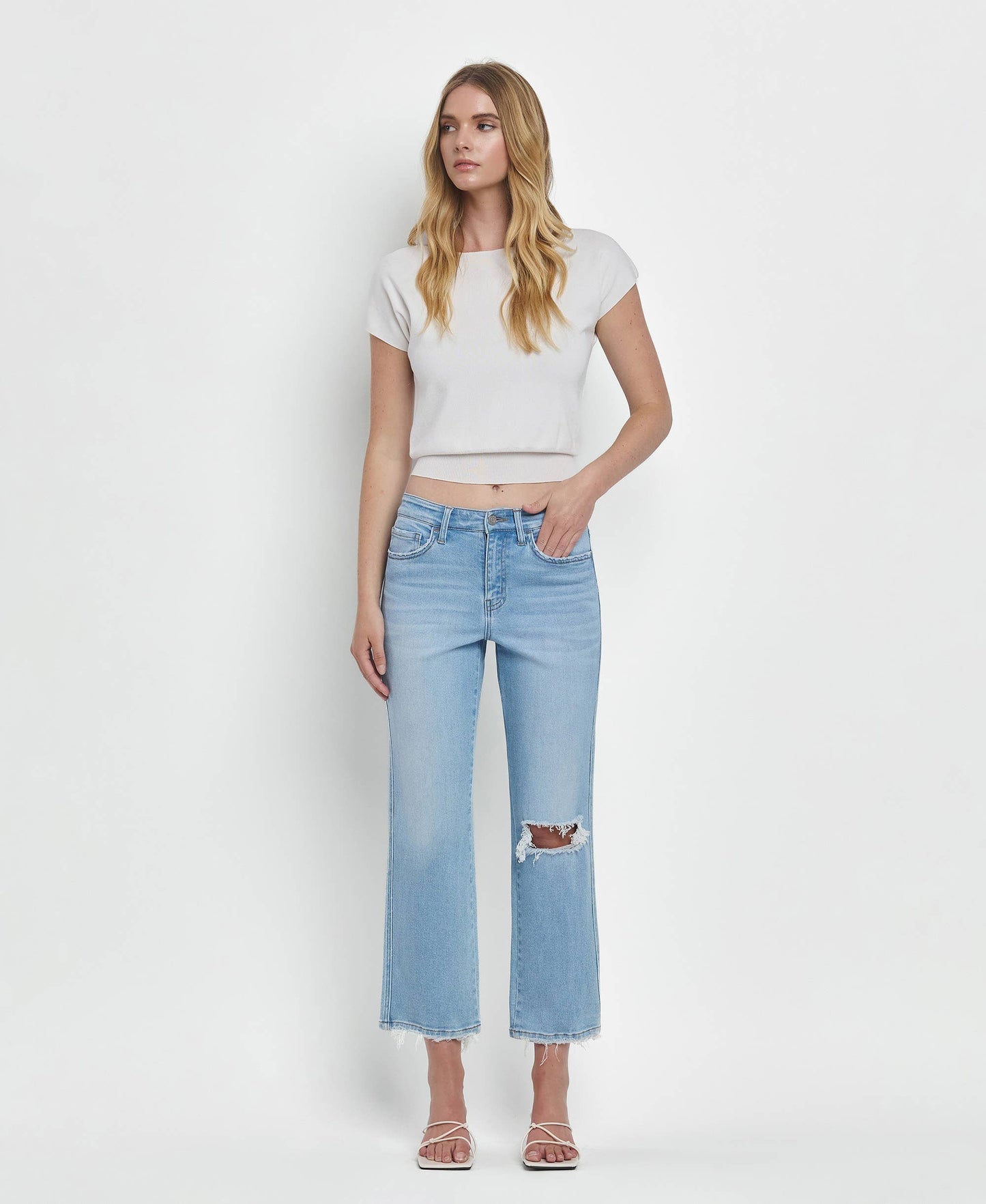 HIGH RISE REGULAR STRAIGHT JEANS T6507
