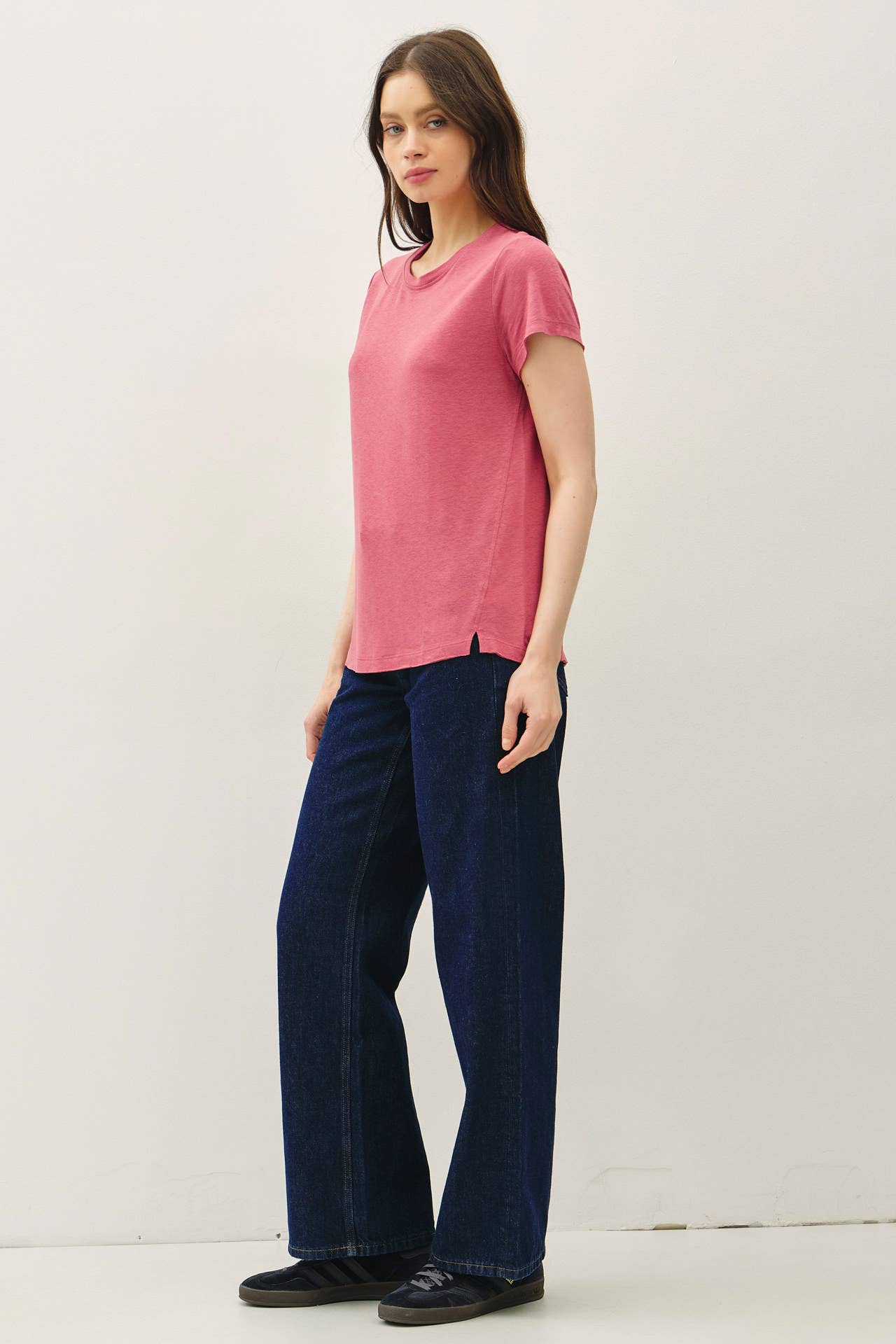 Bright Lights Linen Round Neck T-shirt