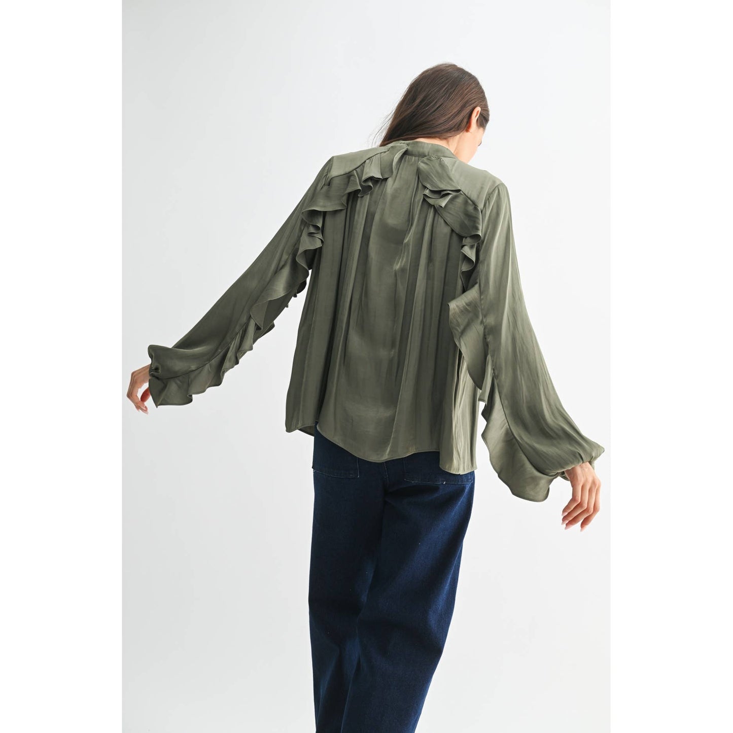 Always Elegant Ruffled Detail Blouse