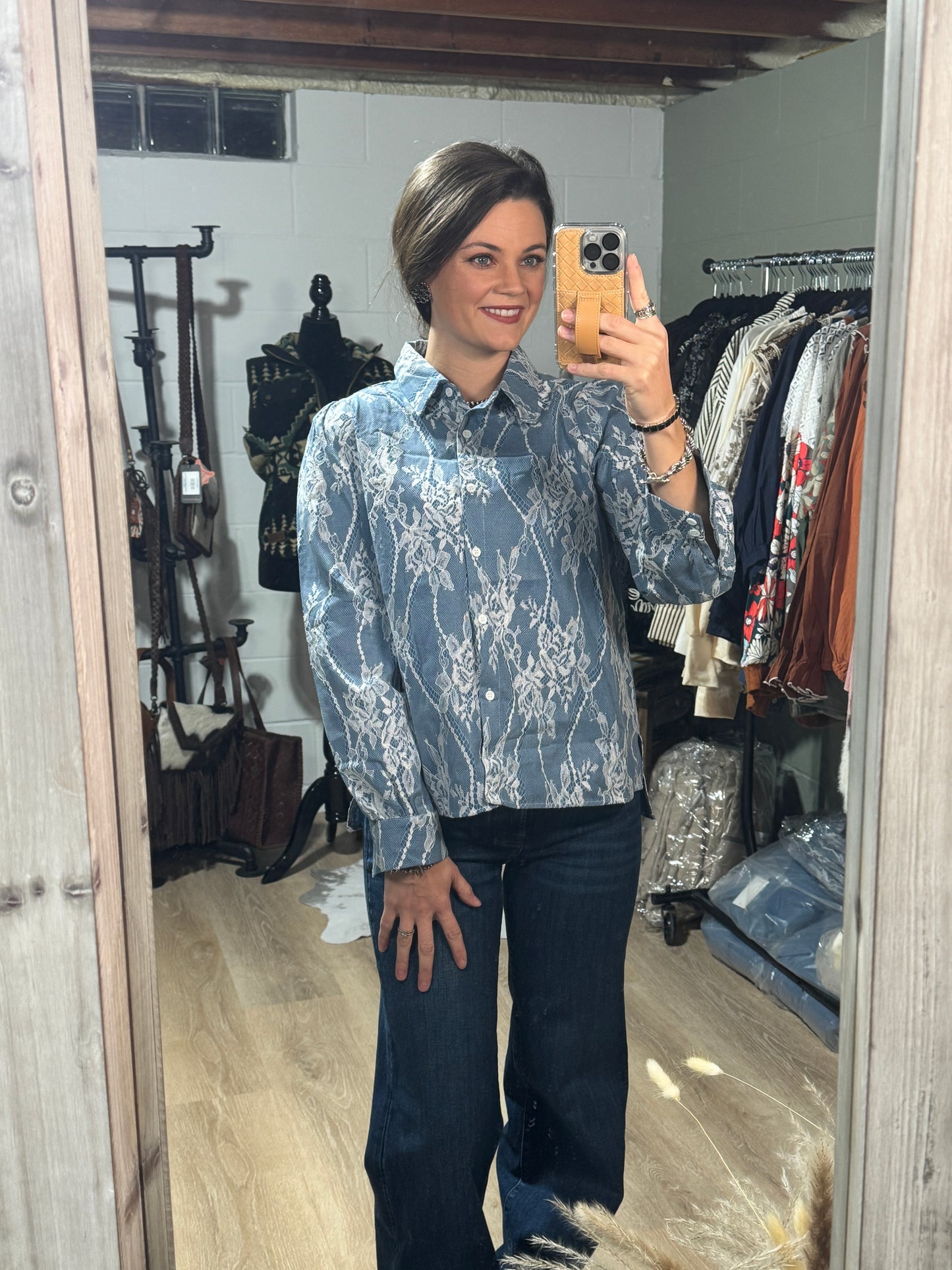 The Denim Diva Embroidered Blouse