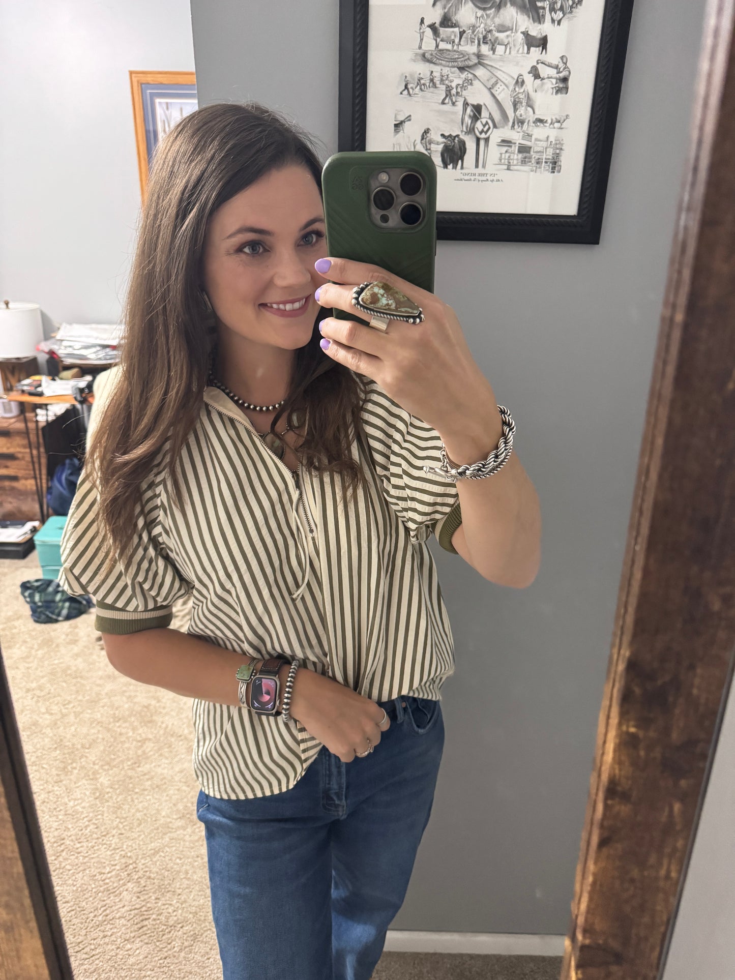 The Always Chic Blouse in Olive (XL Only)