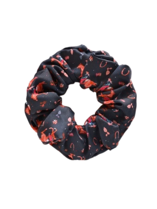Blonde Cowgirl and Horse Scrunchie Cowgirl Hair Accessory