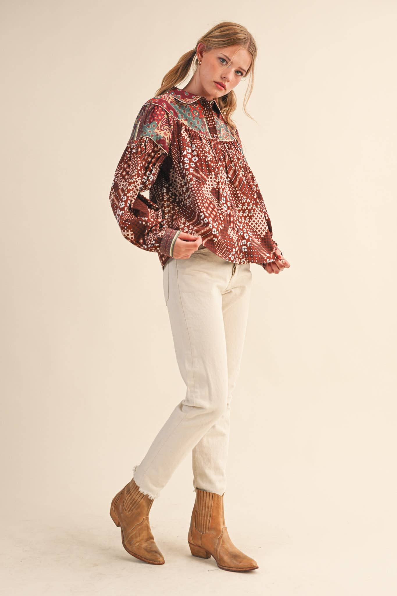 The Patchwork Print Button Down