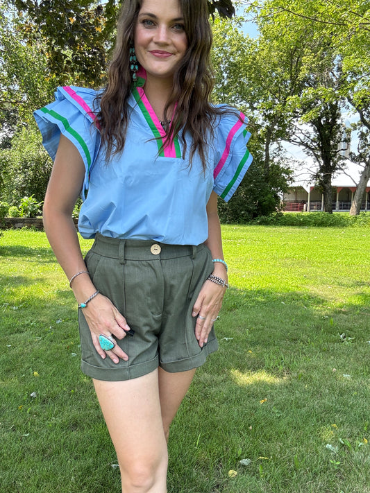 The Jupiter Olive Shorts