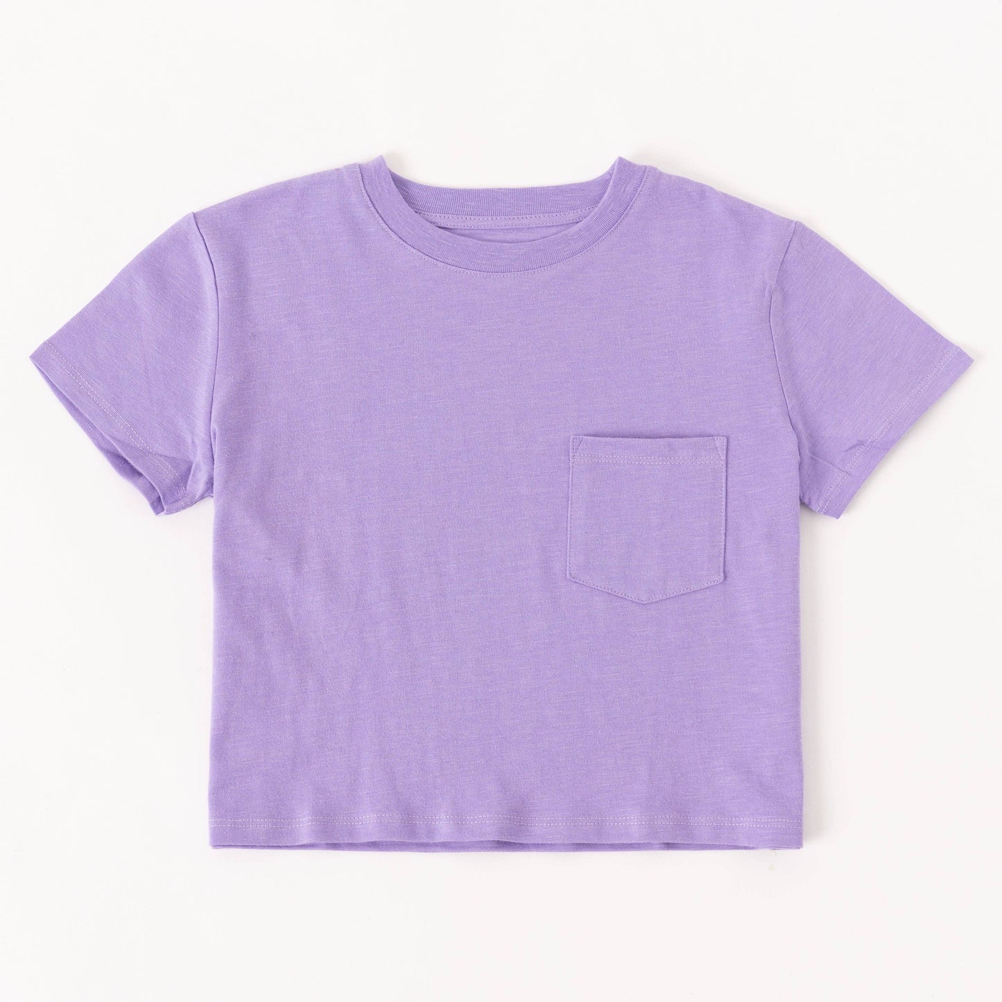 Girls Purple Slub Pocket Tee
