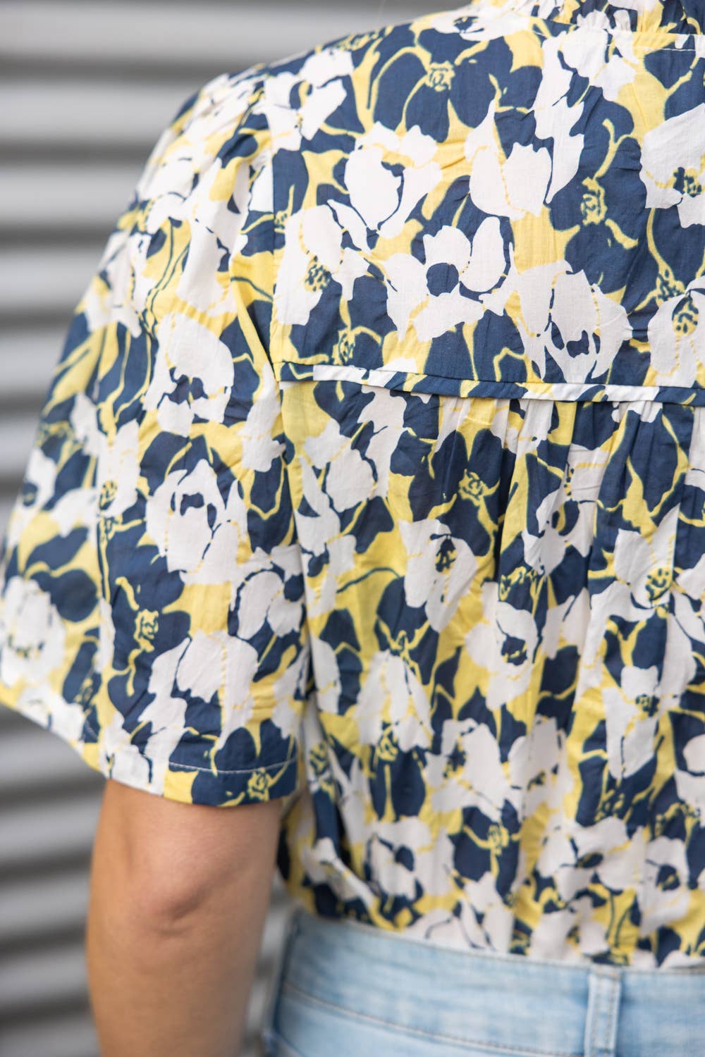 Jackrabbit Floral Ruffled Top