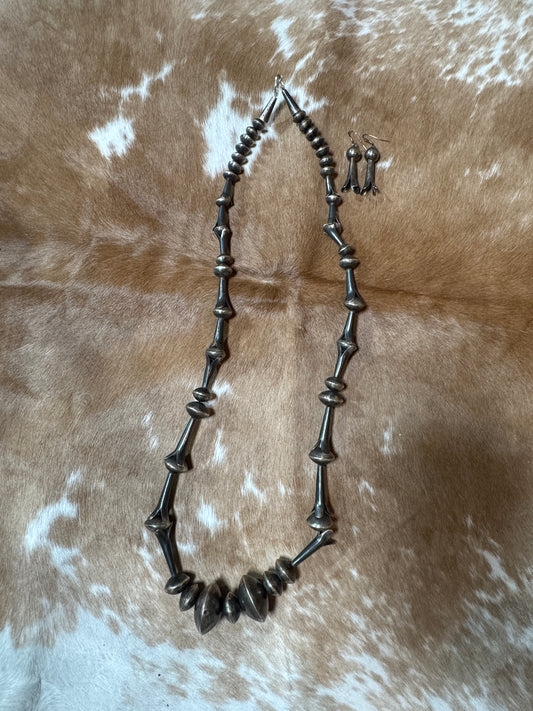 30" vintage Squash Blossom and Pearl Set