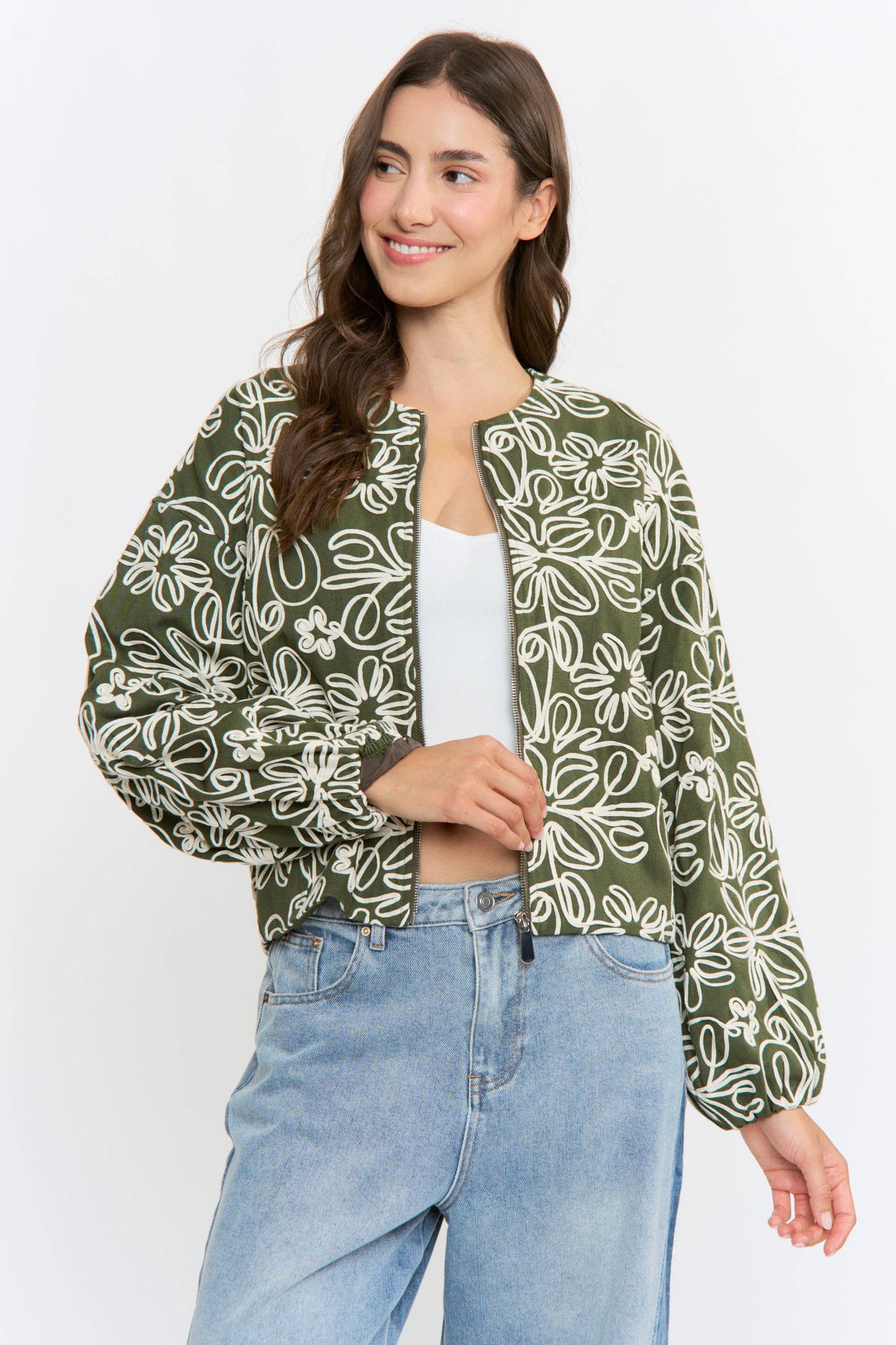 Fancy and Free Floral Embroidered Jacket