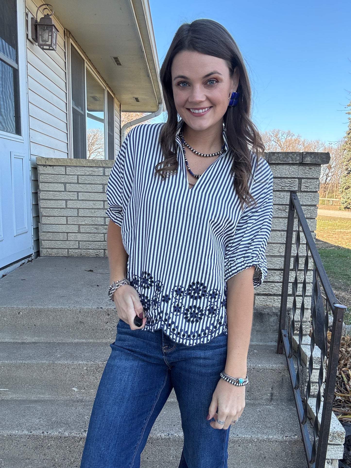 The Sage Embroidered Blouse (Full Size Run)