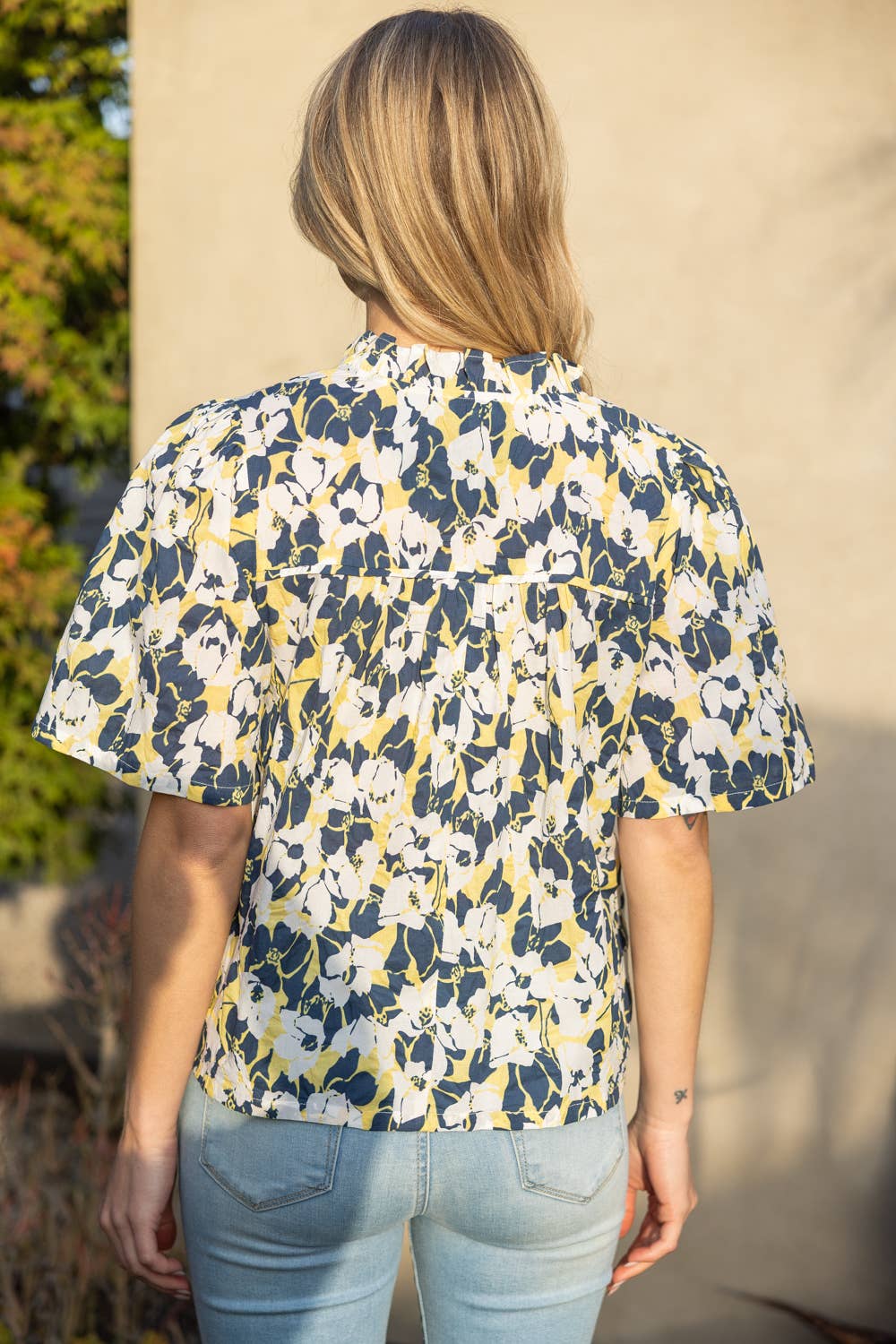 Jackrabbit Floral Ruffled Top