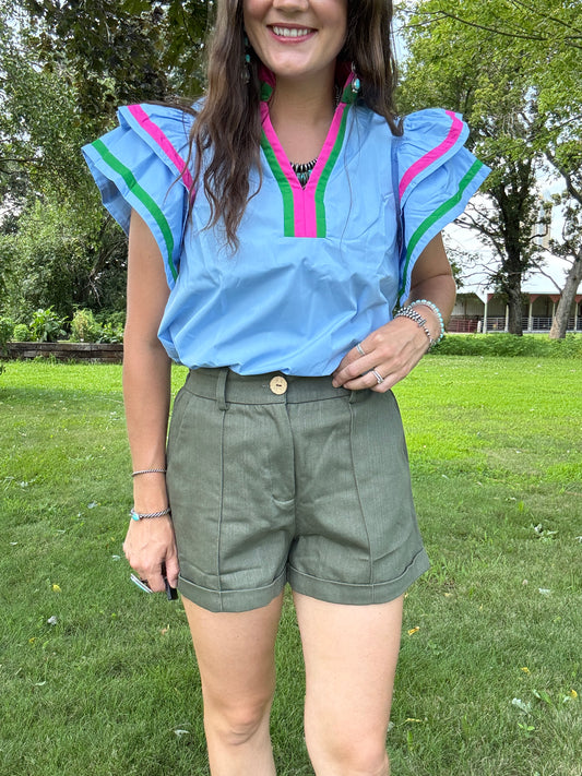 The Jupiter Olive Shorts