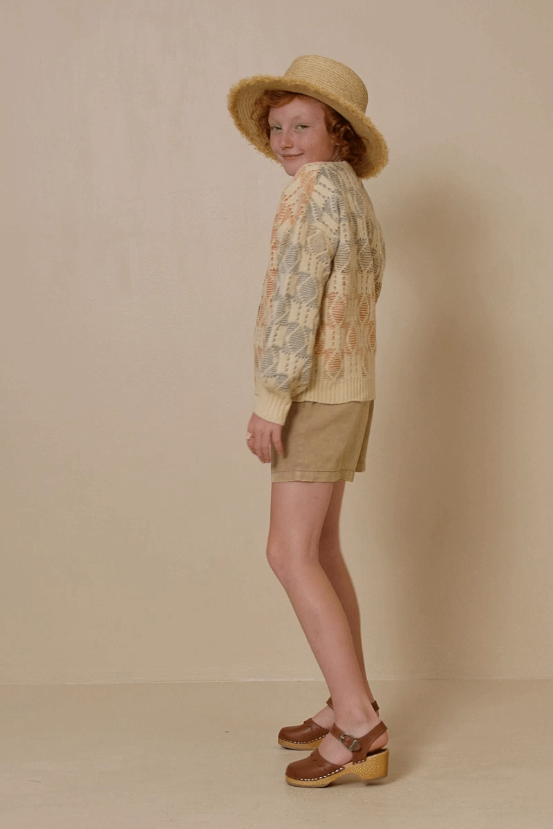 Girls Ombre Checkered Button Cardigan