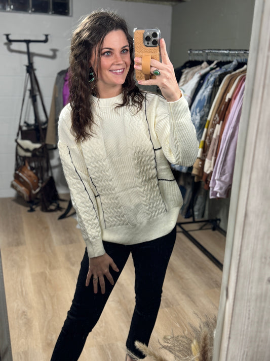 Extended Sizes -  Perfect Cable Knit Sweater