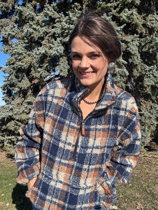 Pretty in Plaid Fleece Pullover