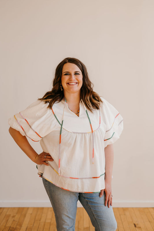 Extended Sizing - The Emmy Rainbow Blouse