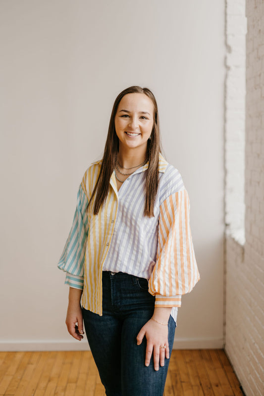 The Marigold Multi Stripe Blouse