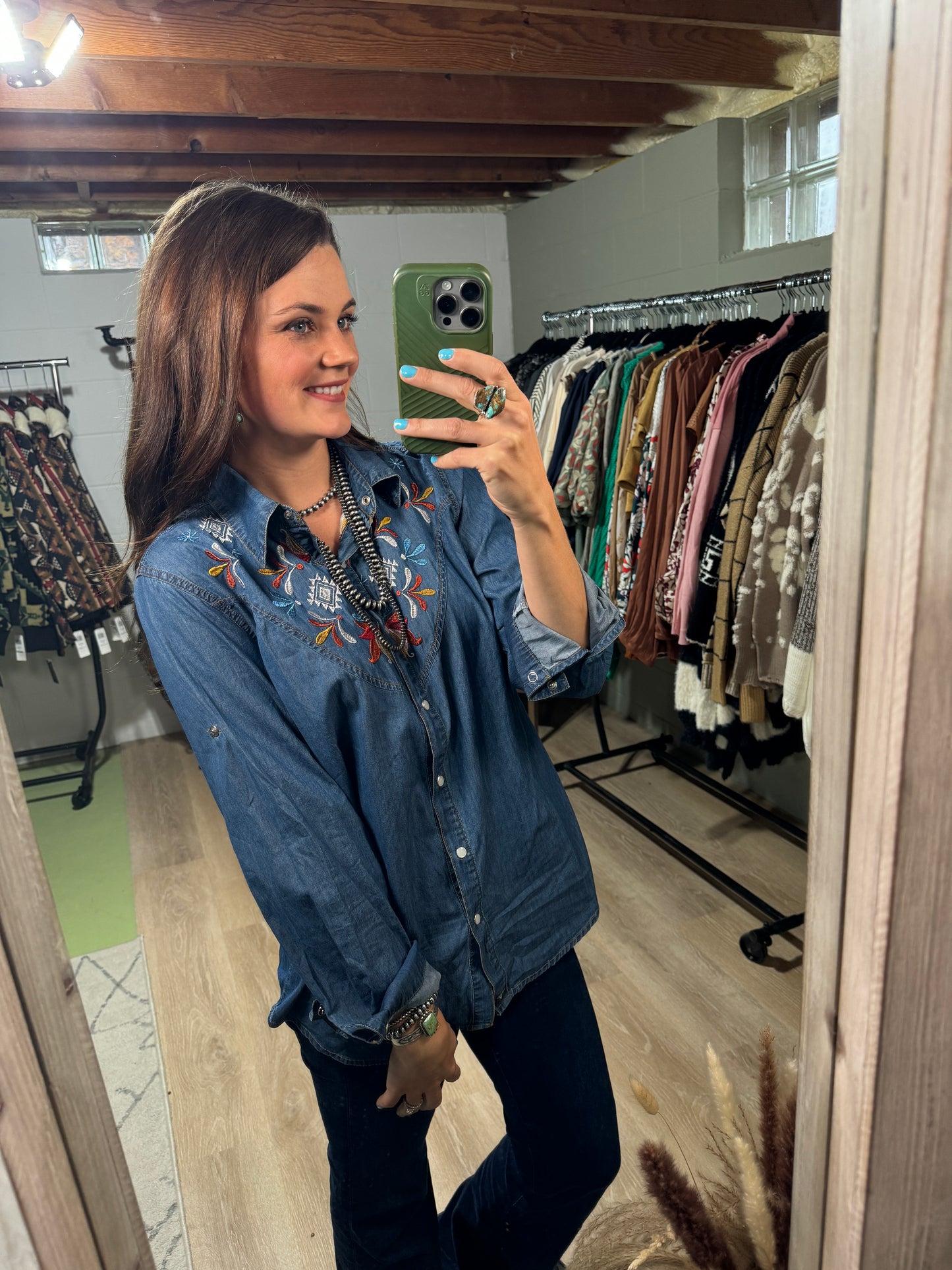 The Denim Darling Embroidered Top