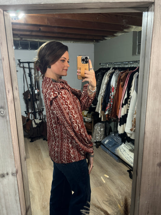 The Dolly Boho Print Blouse