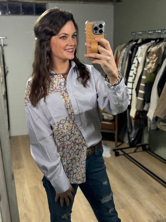 That Floral Feeling Button Down in Lavender