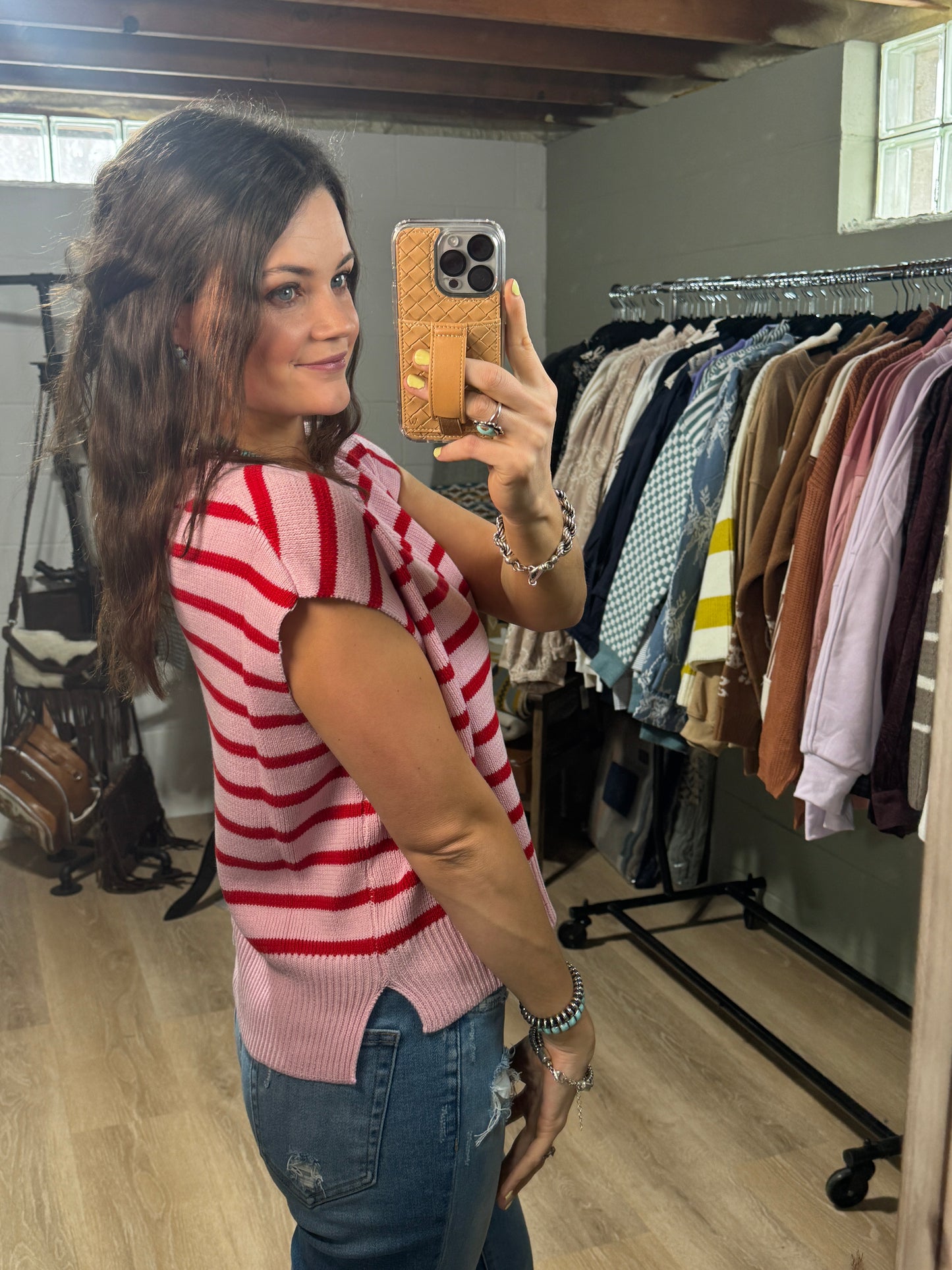 The Candy Stripe Sweater Blouse