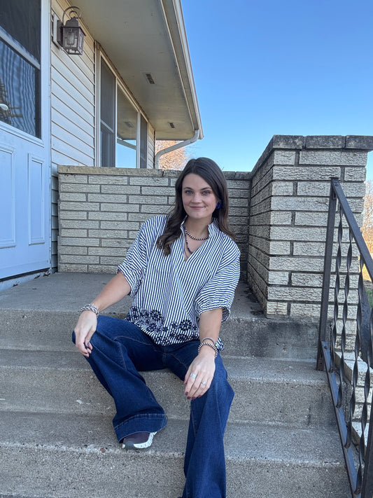 The Sage Embroidered Blouse (Full Size Run)