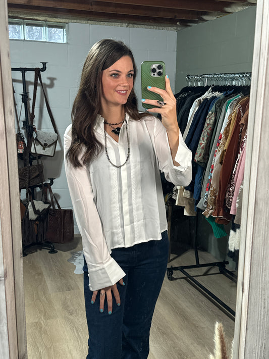 The Lacey Embroidery Detailed Blouse (Small and Large)