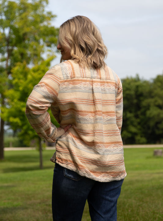 Pendleton Coastline Shacket in Tan Serape