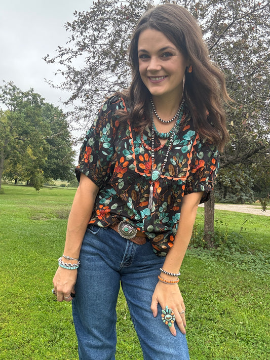 The Fall Floral Blouse