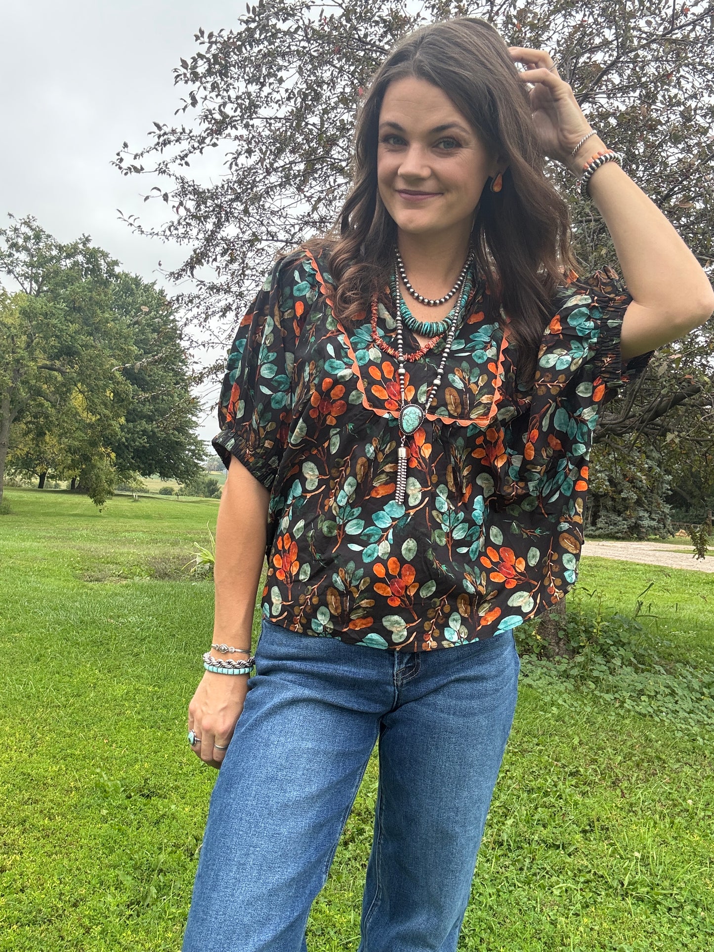 The Fall Floral Blouse