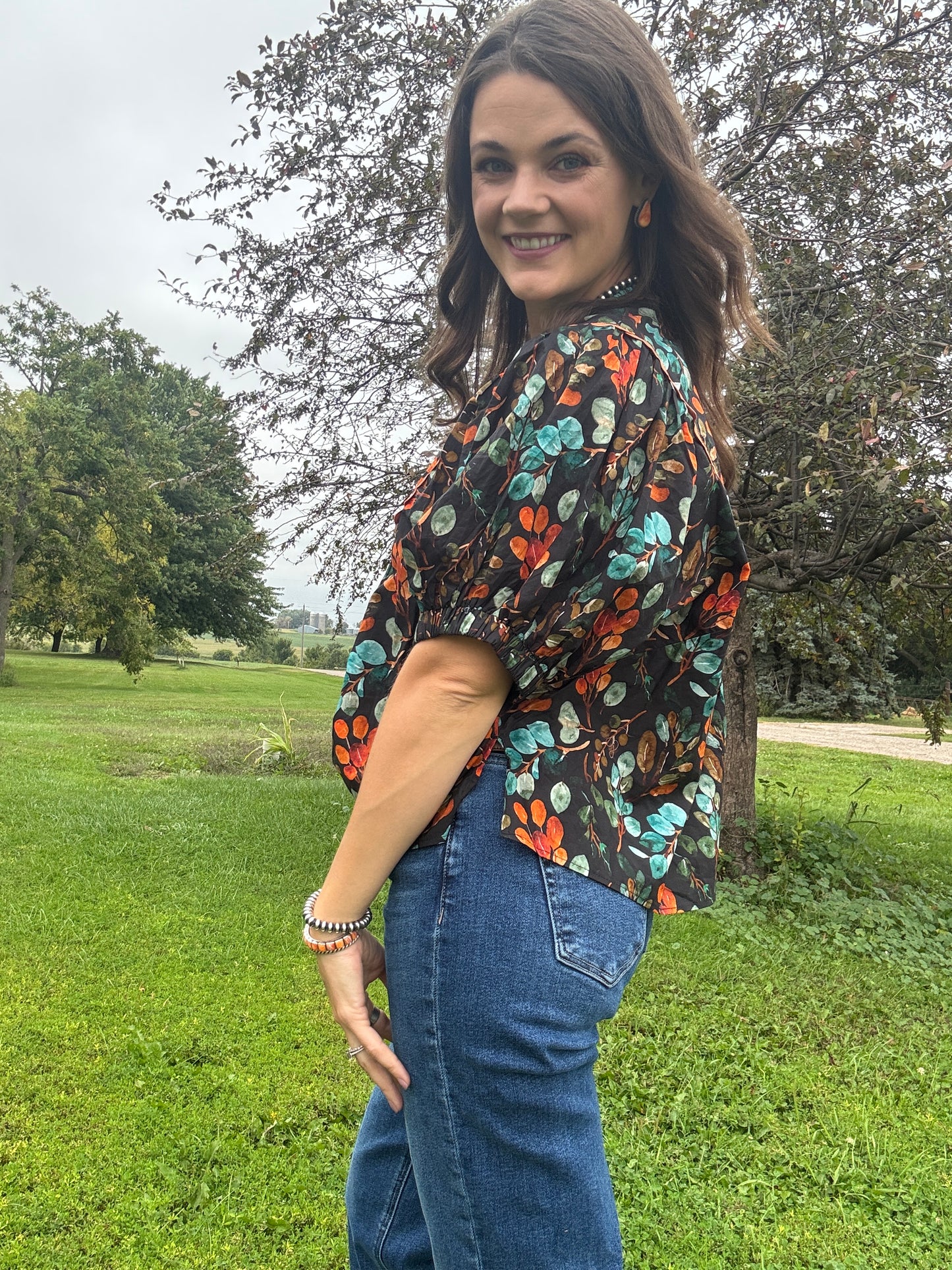 The Fall Floral Blouse