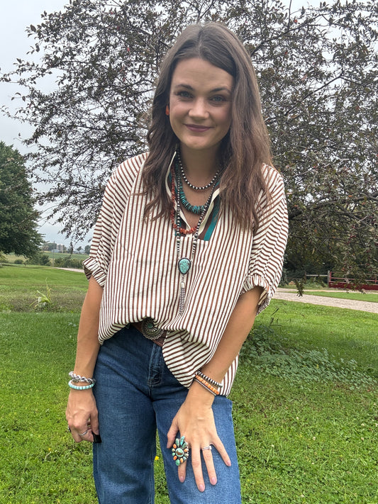 The Sunday Stripes Blouse (Full Size Run)