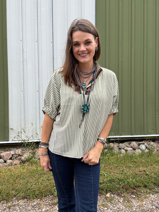 The Sunday Stripes Blouse (Full Size Run)