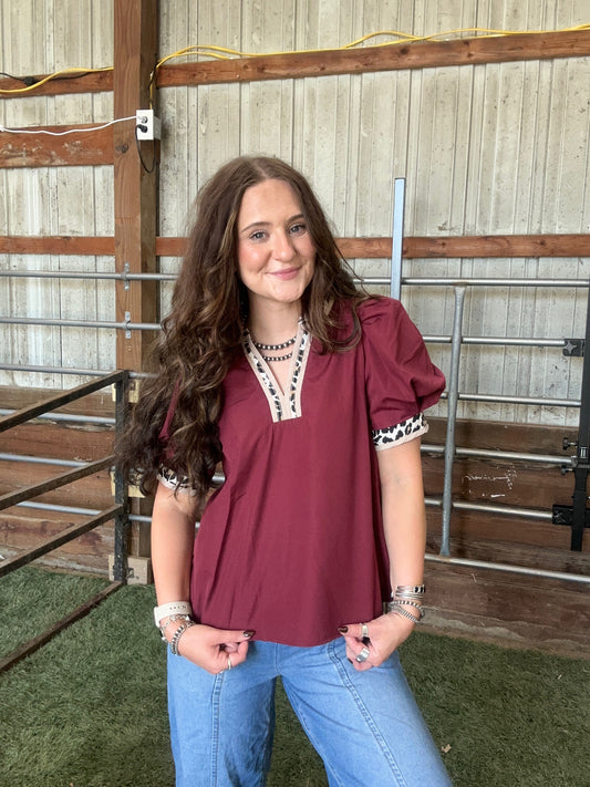 The Merry in Merlot Blouse (Full Size Run)
