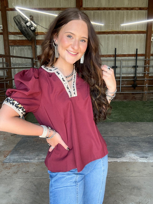 The Merry in Merlot Blouse (Full Size Run)