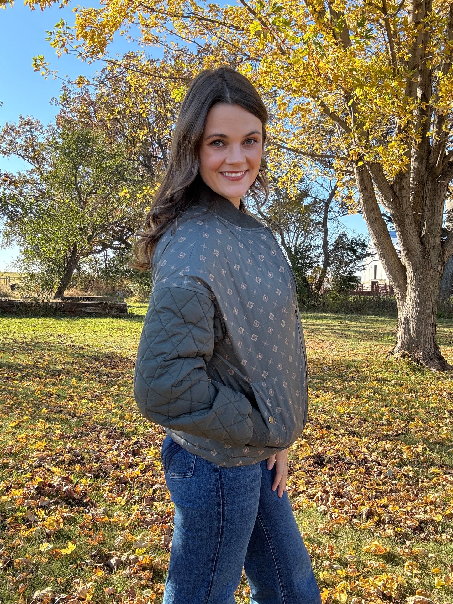 Pendleton Sweet Grass Quilted Bomber Jacket