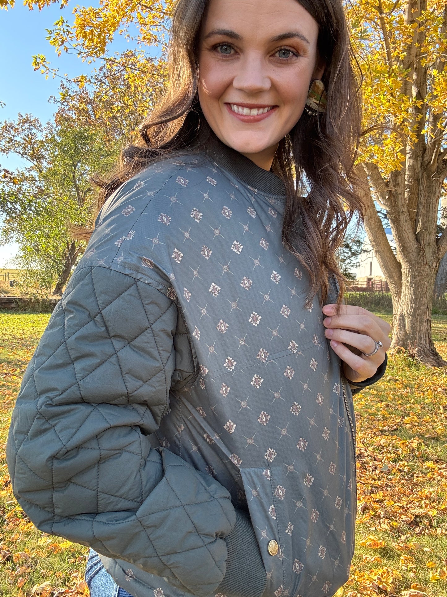 Pendleton Sweet Grass Quilted Bomber Jacket