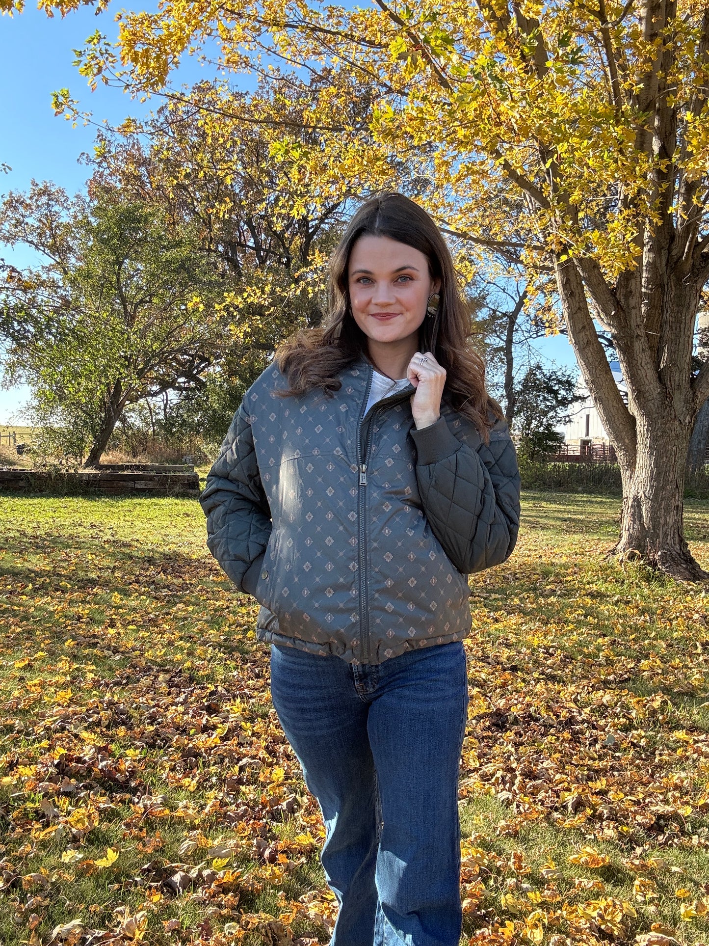 Pendleton Sweet Grass Quilted Bomber Jacket