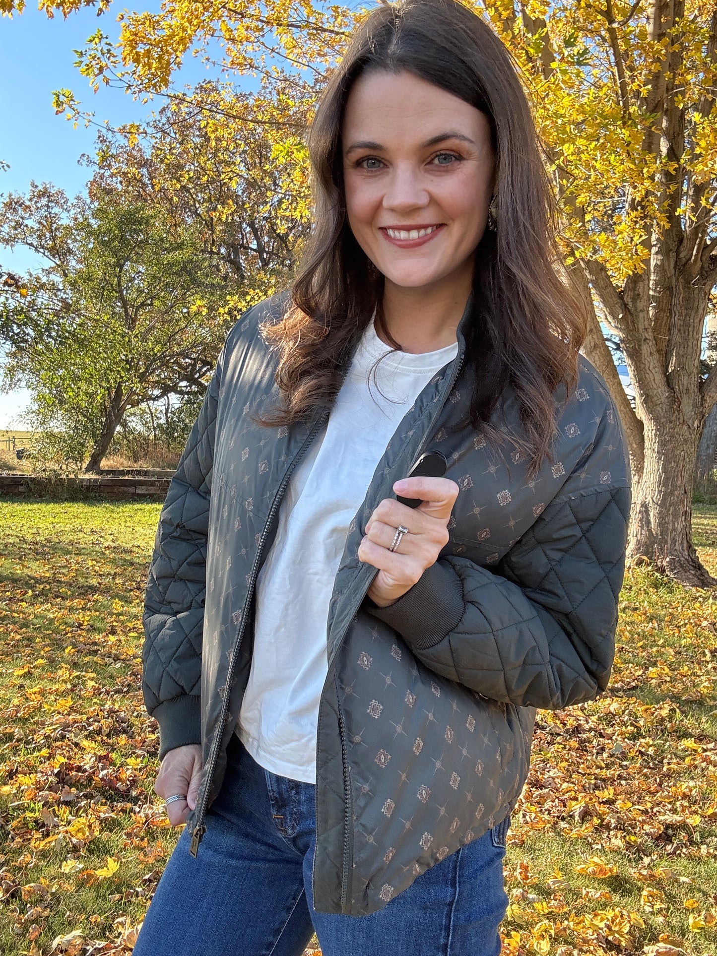 Pendleton Sweet Grass Quilted Bomber Jacket