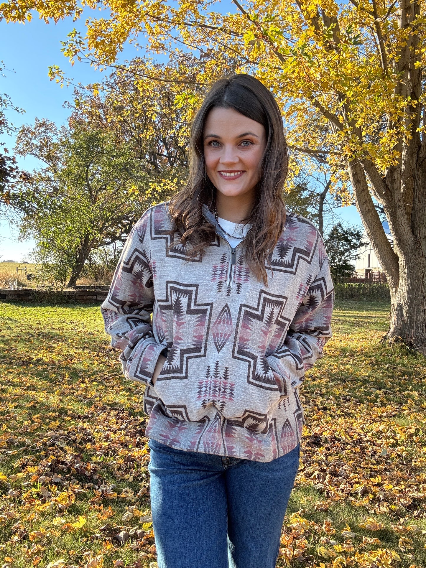 HARDING COTTON CHAMOIS HALF-ZIP PULLOVER