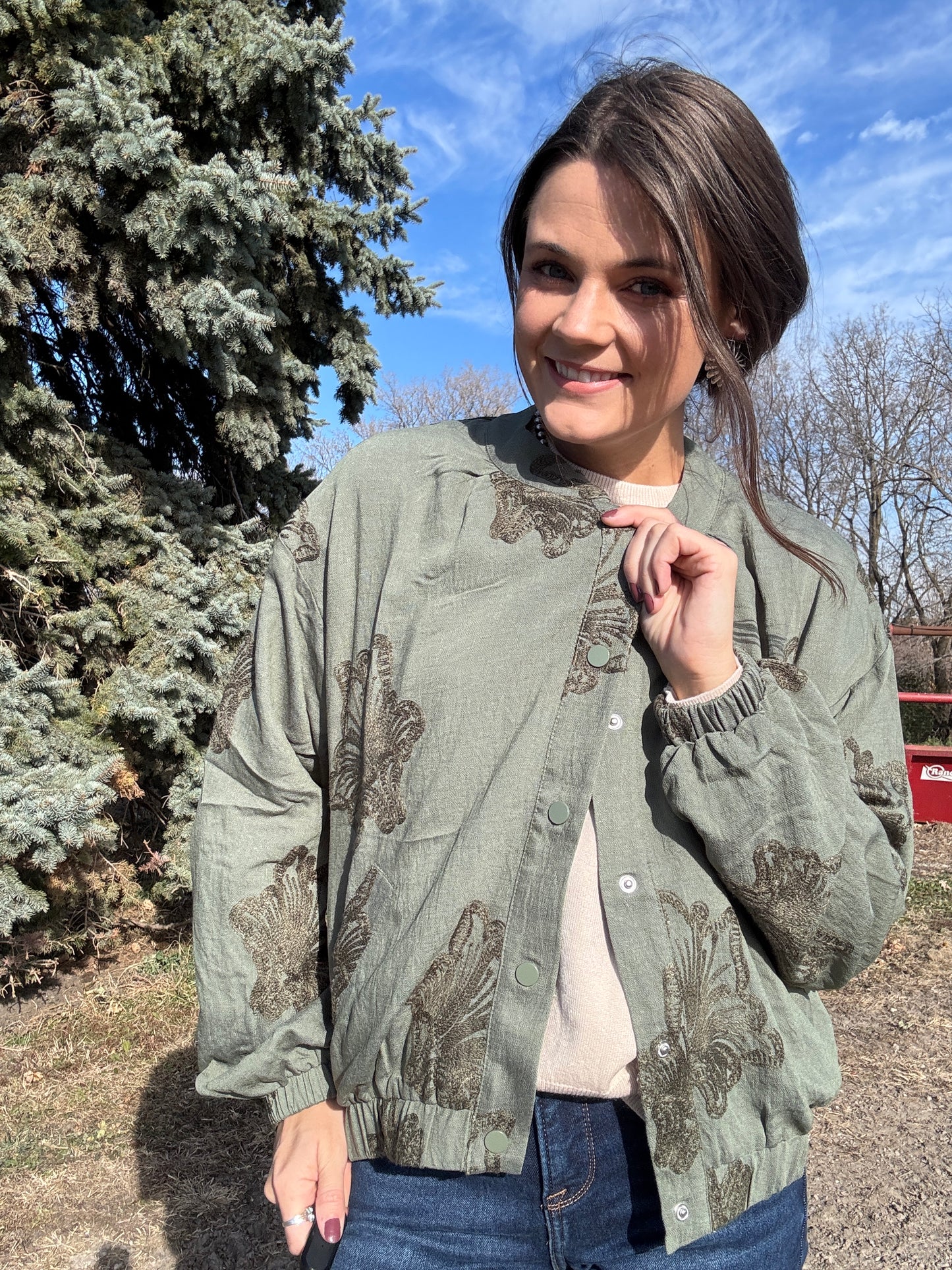 The Floral Fever Bomber (Medium and Large)